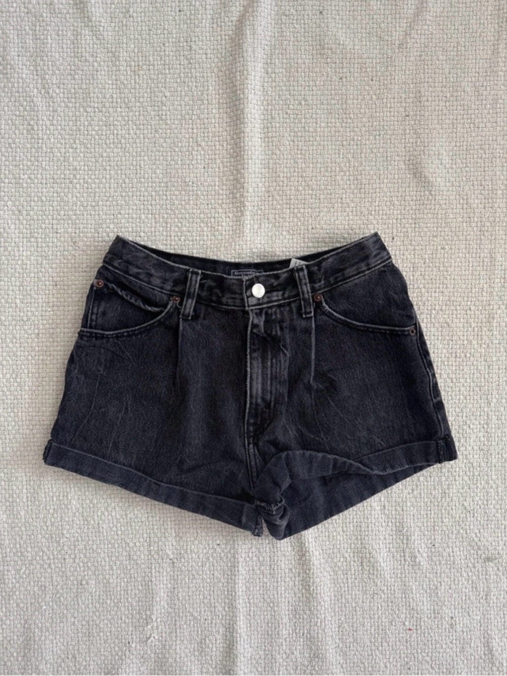 Abercrombie & Fitch Black Denim High-Rise Women's Shorts